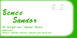 bence sandor business card